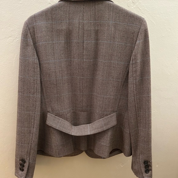Ann Taylor Taupe Plaid Blazer - Picture 6 of 9